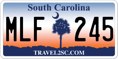 SC license plate MLF245