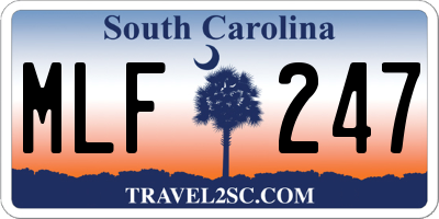SC license plate MLF247