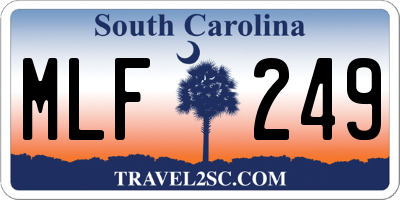 SC license plate MLF249