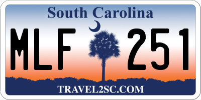 SC license plate MLF251