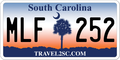 SC license plate MLF252