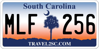SC license plate MLF256
