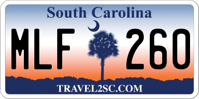 SC license plate MLF260