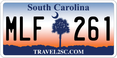 SC license plate MLF261
