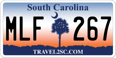 SC license plate MLF267