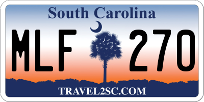 SC license plate MLF270