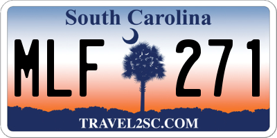 SC license plate MLF271