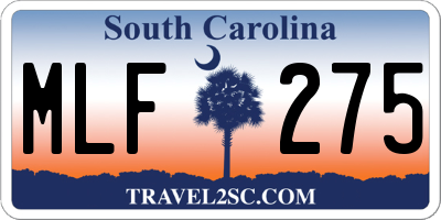 SC license plate MLF275