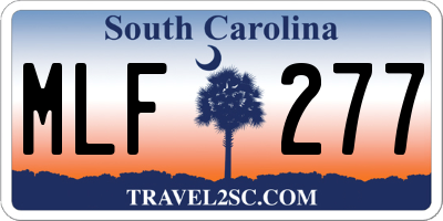SC license plate MLF277