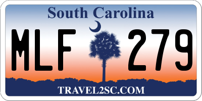 SC license plate MLF279