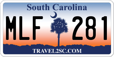 SC license plate MLF281