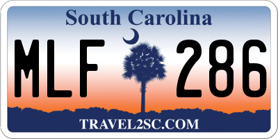 SC license plate MLF286