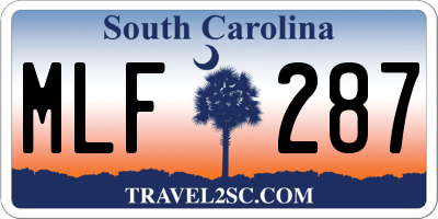 SC license plate MLF287