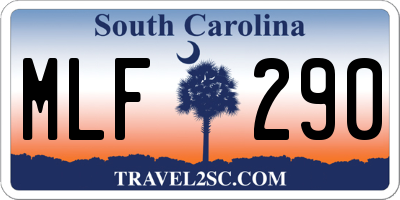 SC license plate MLF290