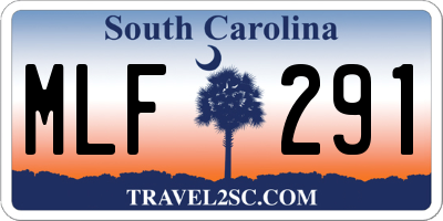 SC license plate MLF291