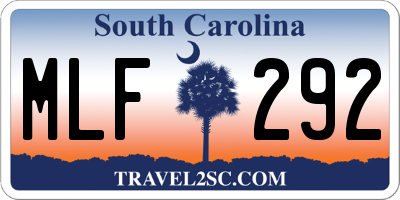 SC license plate MLF292