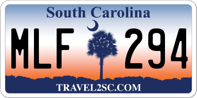 SC license plate MLF294