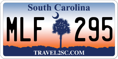SC license plate MLF295