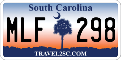 SC license plate MLF298