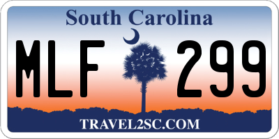 SC license plate MLF299