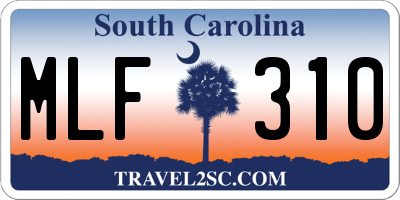 SC license plate MLF310