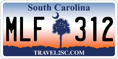 SC license plate MLF312