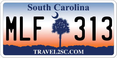 SC license plate MLF313