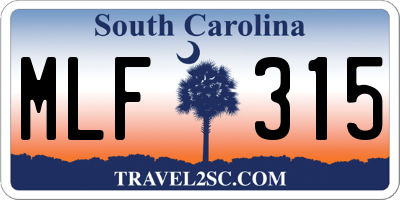 SC license plate MLF315