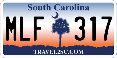 SC license plate MLF317