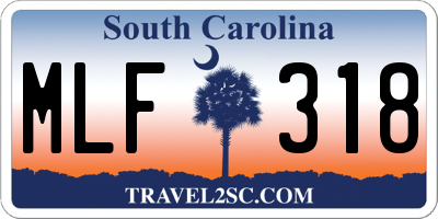 SC license plate MLF318