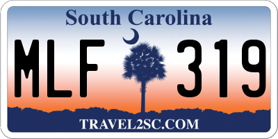 SC license plate MLF319