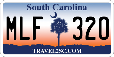 SC license plate MLF320