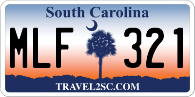 SC license plate MLF321