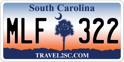 SC license plate MLF322