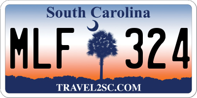 SC license plate MLF324