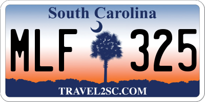 SC license plate MLF325