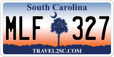 SC license plate MLF327