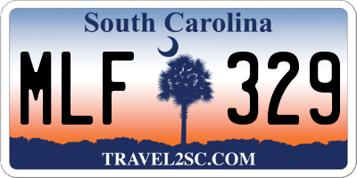 SC license plate MLF329