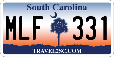SC license plate MLF331