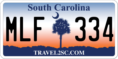 SC license plate MLF334