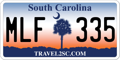 SC license plate MLF335