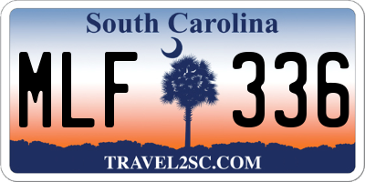 SC license plate MLF336