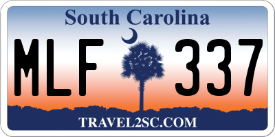 SC license plate MLF337