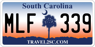 SC license plate MLF339