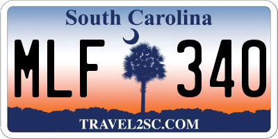 SC license plate MLF340