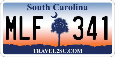 SC license plate MLF341