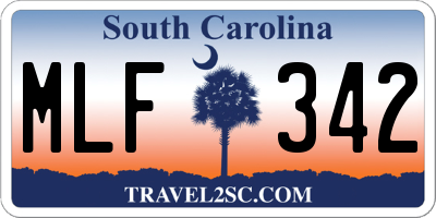 SC license plate MLF342