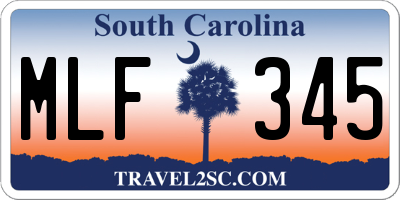 SC license plate MLF345