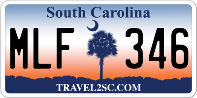 SC license plate MLF346