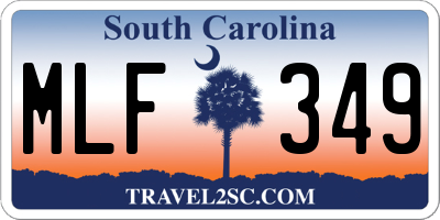 SC license plate MLF349